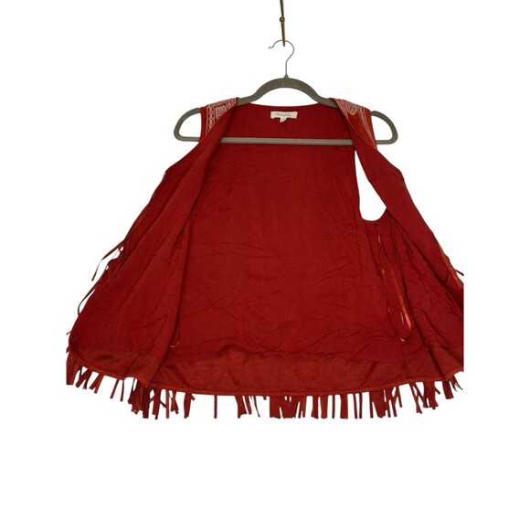 Honey Belle Fringe Embroidered Vest Boho Western Size Small - Picture 4 of 10